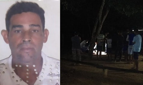 A vítima Gilson de Jesus Oliveira que tinha 44 anos / Local onde ele foi morto.