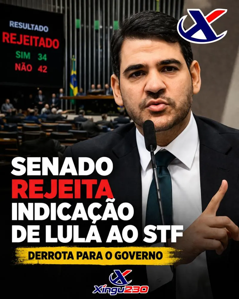 Senado rejeita indicação de Lula ao STF e impõe derrota ao governo